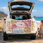 Personalized Retro Floral Oversized Quick Dry Magnetic Beach Towel with Name Beach Pool Party Summer Vacation Birthday Gift for Woman Friend