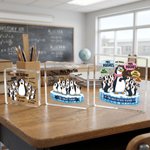 Personalized Cute Penguin Teacher Acrylic Plaque with Texr Teacher's Day Birthday Gift for Teacher