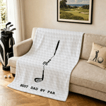 Personalised Best Dad Grandpa By Par Golf Club Soft Throw Blanket with Text and 1-14 Names Home Decor Father's Day Gift for Father Grandfather