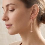 Personalized Birth Flower Birthstone Unique Clip-On Earrings with Name Daily Use Birthday Gift for Woman Friend
