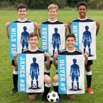 Personalised Teen Soccer Silhouette Super Absorbent Waffle Sports Towel with Text and Hanging Clip Birthday Team Gift for Soccer Lover