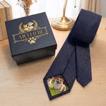 Personlig Pet Photo Patch Slips med namn och presentförpackning Födelsedag Jubileum Fars dag Present till man Husdjursälskare