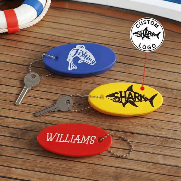 Personalised Logo Multi-Colour Lightweight Floating Keychain with Name and Text Daily Use Father's Day Gift for Dad Fishing Lovers Captain