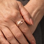 Personalised Dolphin Birthstone Sterling Silver Ring with Engraved Text Dainty Jewellery Birthday Anniversary Gift for Women