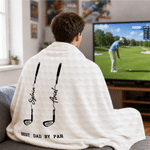 Personalised Best Dad Grandpa By Par Golf Club Soft Throw Blanket with Text and 1-14 Names Home Decor Father's Day Gift for Father Grandfather