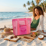 Personalized Summer Theme Design Tote Beach Bag with Name Daily Use Travel Birthday Gift for Women Besties