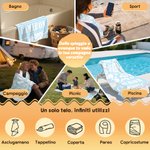 Telo mare personalizzato con nome, stile tropicale floreale, ad asciugatura rapida, morbido e oversize - Regalo di compleanno per donne