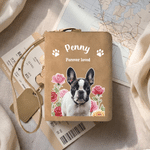 Personalised Birth Flower Pet Photo Foldable PU Leather Wallet with Name Daily Use Birthday Gift for Pet Lovers Owners