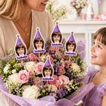 Personalized Birthday Hat Photo Cupcake Topper with Name and Number Party Supplies Baby Shower Birthday Gift for New Parents Kids
