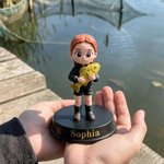 Personalised Creative Photo to 3D Fisherman Statue Ornament with Text Office Desk Decoration Birthday Father's Day Gift for Dad Fisherman
