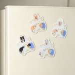 Personalised Play Eat Sleep Poop Pet's One Day Glossy Acrylic Fridge Magnet with Pet Portrait Home Decor Pet Birthday Party Gift for Pet Owner