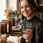 Personalised Dark Academy Style Birth Flower Acrylic Bookmark with Name and Tassel Reading Supplies Book Club Birthday Gift for Reader Book Lover