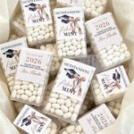 Personalized Graduation Cap Bow Mint Candy Label Stickers with Name and Year Favor Label Celebration Graduation Party Decor for 2026 Graduates