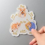 Personalised Play Eat Sleep Poop Pet's One Day Glossy Acrylic Fridge Magnet with Pet Portrait Home Decor Pet Birthday Party Gift for Pet Owner