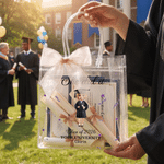Personalized Cartoon Graduation Character  Clear Gift Bag with Name and Year Graduation Gift for Graduates Friends