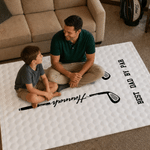 Personalised Best Dad Grandpa By Par Golf Club Soft Throw Blanket with Text and 1-14 Names Home Decor Father's Day Gift for Father Grandfather
