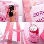 Personalized Summer Theme Design Tote Beach Bag with Name Daily Use Travel Birthday Gift for Women Besties