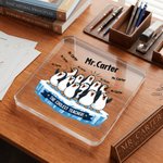 Personalized Cute Penguin Teacher Acrylic Plaque with Texr Teacher's Day Birthday Gift for Teacher