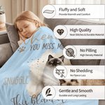 Personalized Pet Photo Fleece Throw Blanket with Name, Memorial Sympathy Gift for Pet Lovers, Whenever You Miss Me Snuggle This