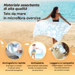 Telo mare personalizzato con nome, stile tropicale floreale, ad asciugatura rapida, morbido e oversize - Regalo di compleanno per donne