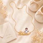 Personalised Heart Photo Design Necklace with Name Dainty Jewellery Birthday Anniversary Mother's Day Gift for Mom Grandma