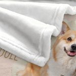 Personalized Pet Photo Fleece Throw Blanket with Name, Memorial Sympathy Gift for Pet Lovers, Whenever You Miss Me Snuggle This