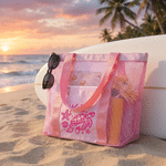 Personalized Summer Theme Design Tote Beach Bag with Name Daily Use Travel Birthday Gift for Women Besties