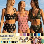 Personalisierter Damen-Badeanzug mit lustigem Gesichtsfoto | Bikini oder Einteiler | Strand- und Sommerurlaub-Zubehör | Poolparty-Geschenk für Frauen