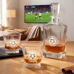 Personalised Photo Whiskey Decanter Glasses Wooden Storage Box Set Birthday Anniversary Gift for Bartender Man