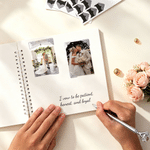 Personalised Heart-Shaped Birth Flower Name Year DIY Photo Guestbook with Ballpoint Pen and Stickers Bridal Shower Party Wedding Gift for Newlyweds