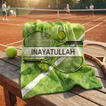 Personlig tennisracket – superabsorberende sportshåndkle med navn – gave til utendørsaktiviteter, bursdager, konkurranser og trening for tennisentusiaster