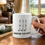 Personalized Best Dad By Par Golf Club 11/15 oz Ceramic Coffee Mug with 1-7 Names Birthday Father's Day Gift for Father Grandpa Golf Lover