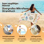 Personalisierte Cartoon-Meerestiere Strandtuch | mit Namen | optionaler Turnbeutel | schnelltrocknend | Geburtstag Geschenk für Familie Kinder
