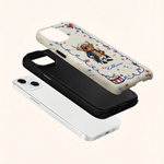 Personalised American Highland Cow Geese Design Phone Case for iPhone with Name American Independence Day Gift for Americans
