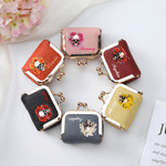 Personalised Birth Flower Skull PU Leather Mini Jewellery Box with Name and Kiss Lock Daily Use Birthday Gift for Girls Women Goth Enthusiasts