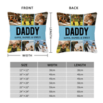 Personalised Multicolour 6 Photos Soft Cushion Cover with Name and Title Daily Use Mother's Day Father's Day Birthday Gift for Dad Mom Grandpa