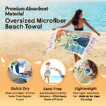 Serviette de plage magnétique surdimensionnée à motif floral multicolore, séchage rapide et personnalisée avec prénom – Cadeau d'anniversaire ou pour les vacances d'été, pour un ami ou un membre de la