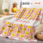Personalized Playful emoji Colored Checkerboard Soft Throw Blanket with Name Home Decor Birthday Gift for Friends Kids Family | Callie × emoji ™