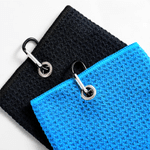Serviette de golf moelleuse personnalisée avec photo du visage en version personnage de dessin animé multicolore, texte et mousqueton – Cadeau d'anniversaire ou pour la fête des pères pour un papa ou 
