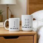 Personalized Best Dad By Par Golf Club 11/15 oz Ceramic Coffee Mug with 1-7 Names Birthday Father's Day Gift for Father Grandpa Golf Lover