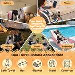 Telo mare oversize personalizzato con foto, a strisce verticali multicolori e asciugatura rapida, con nome e borsa: regalo perfetto per feste in spiaggia e compleanni, per la famiglia e gli amanti deg