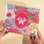 Personalized Chinese Floral Bird Style Tri-Folded Card Cover Sticker Set with Double Letters Birthday Mahjong Night Gift for Mahjong Lovers