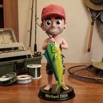 Personalised Creative Photo to 3D Fisherman Statue Ornament with Text Office Desk Decoration Birthday Father's Day Gift for Dad Fisherman