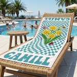 Spersonalizowany, wielobarwny ręcznik plażowy w szachownicę z motywem kwiatów urodzinowych, szybkoschnący, w rozmiarze oversize, z imieniem – idealny prezent na letnie wakacje lub urodziny dla kobiet 