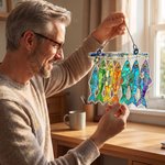 Personalized Fishing Rod Hook Fishes Acrylic Ornament with Names Birthday Father's Day Gift for Dad Husband Fishing Lover