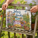 Personalised Retro Style Flower Butterfly Plant Garden Metal Sign with Name Daily Use Birthday Gift for Garden Lover Grandma