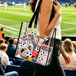 Personalised Soccer Theme Waterproof PVC Transparent Tote Bag with Name Soccer Club World Cup Party Gift for Soccer Players Kids