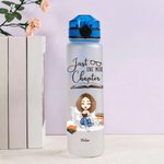Personalised Just A Girl Who Loves Books 32oz Water Tracker Bottle with Scale Line Birthday Reading Gift for Book Lovers