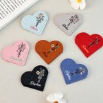 Personalized Pink Bow Birth Flower PU Leather Heart Bookmark with Name Birthday Anniversary Gift for Book Lovers Bookworms