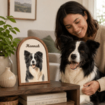 Porte-collier en bois personnalisé avec portrait de votre animal et son nom – Cadeau idéal pour les moments de la vie quotidienne ou en cas de perte d'un animal, destiné aux amoureux des animaux
